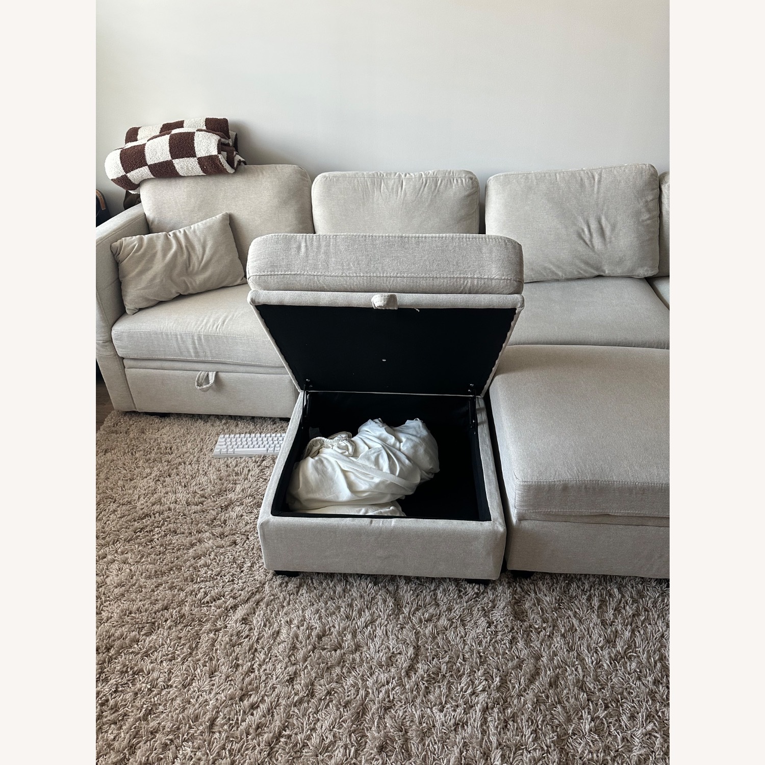 Natural Fabric 3+ Piece Sectional - image-3