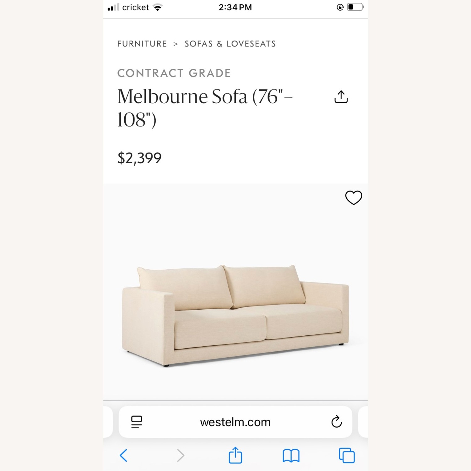 West Elm Melbourne Sofa - image-1