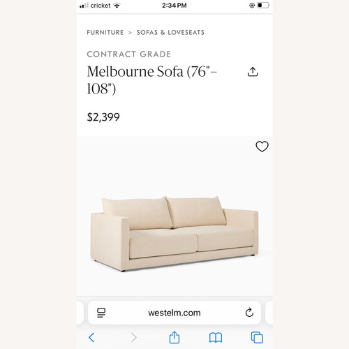 Used West Elm Melbourne Sofa for sale on AptDeco