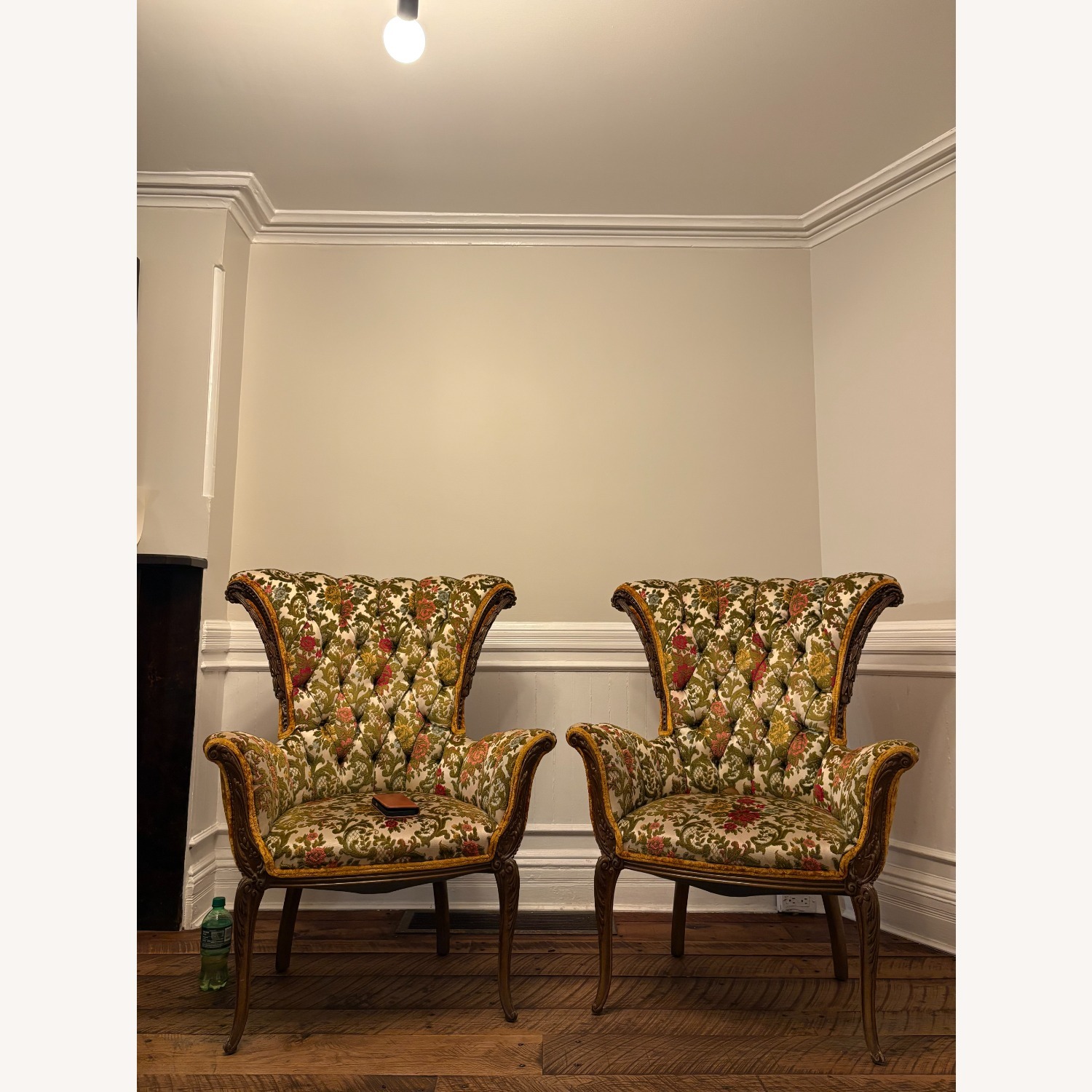 Green Velvet Armchair - image-1