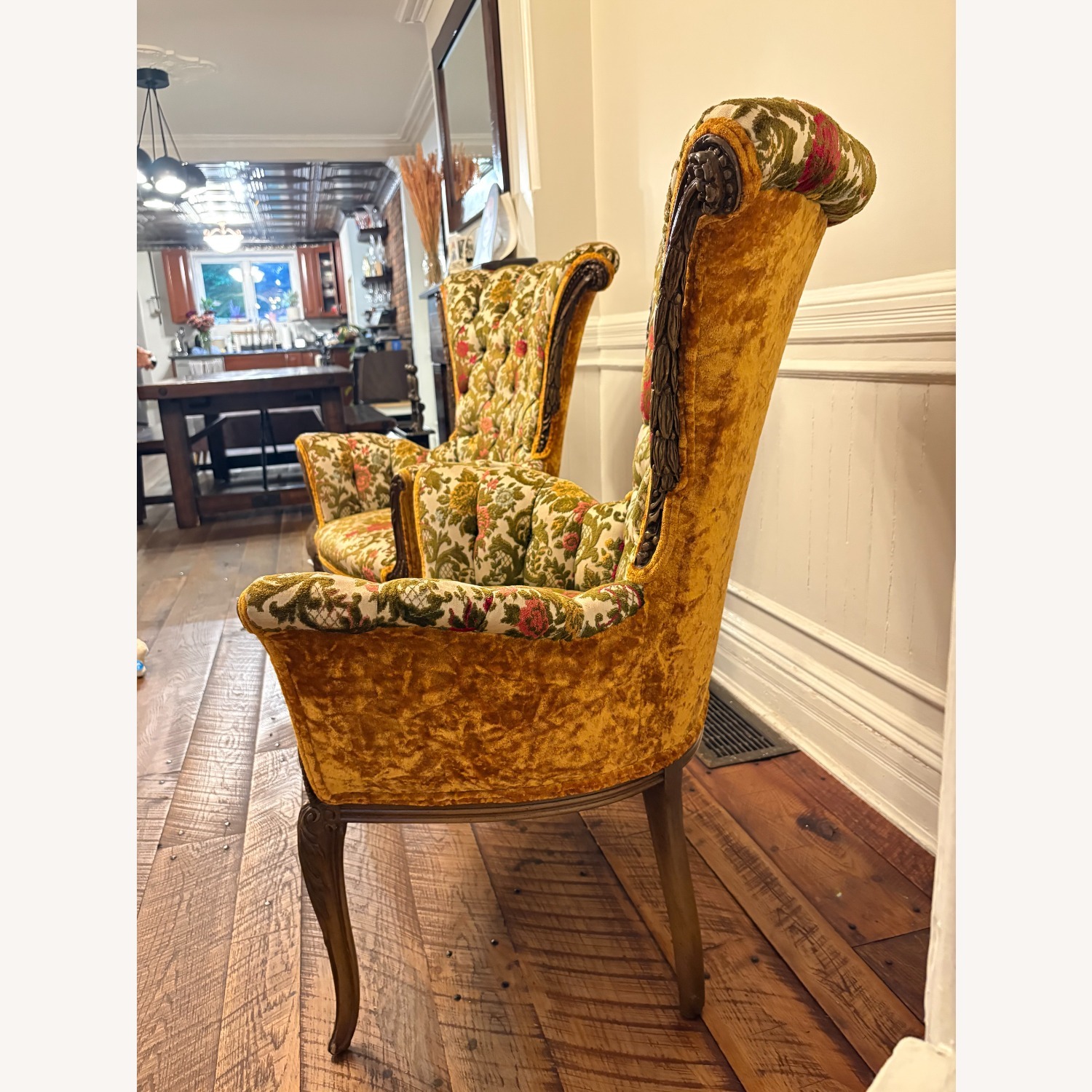 Green Velvet Armchair - image-2