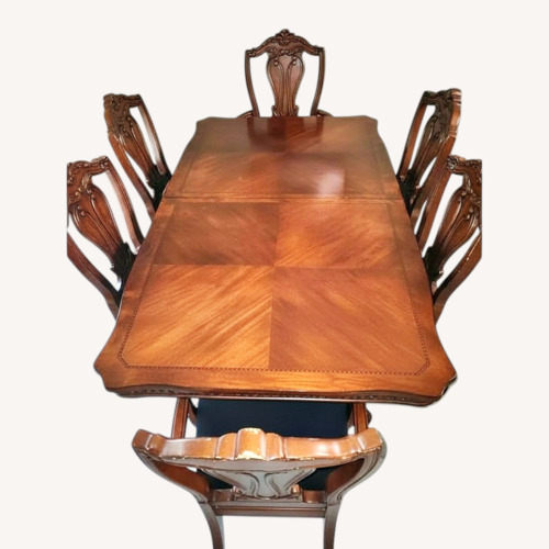 Used City Furniture Dark Brown Wood Dining Set for sale on AptDeco