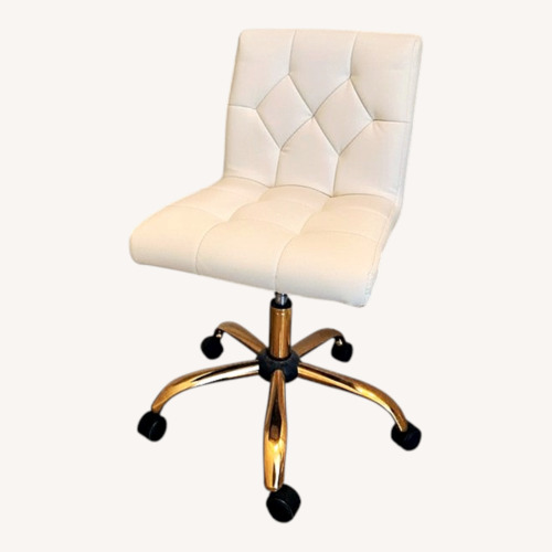 Used White Faux Leather Office Chair for sale on AptDeco