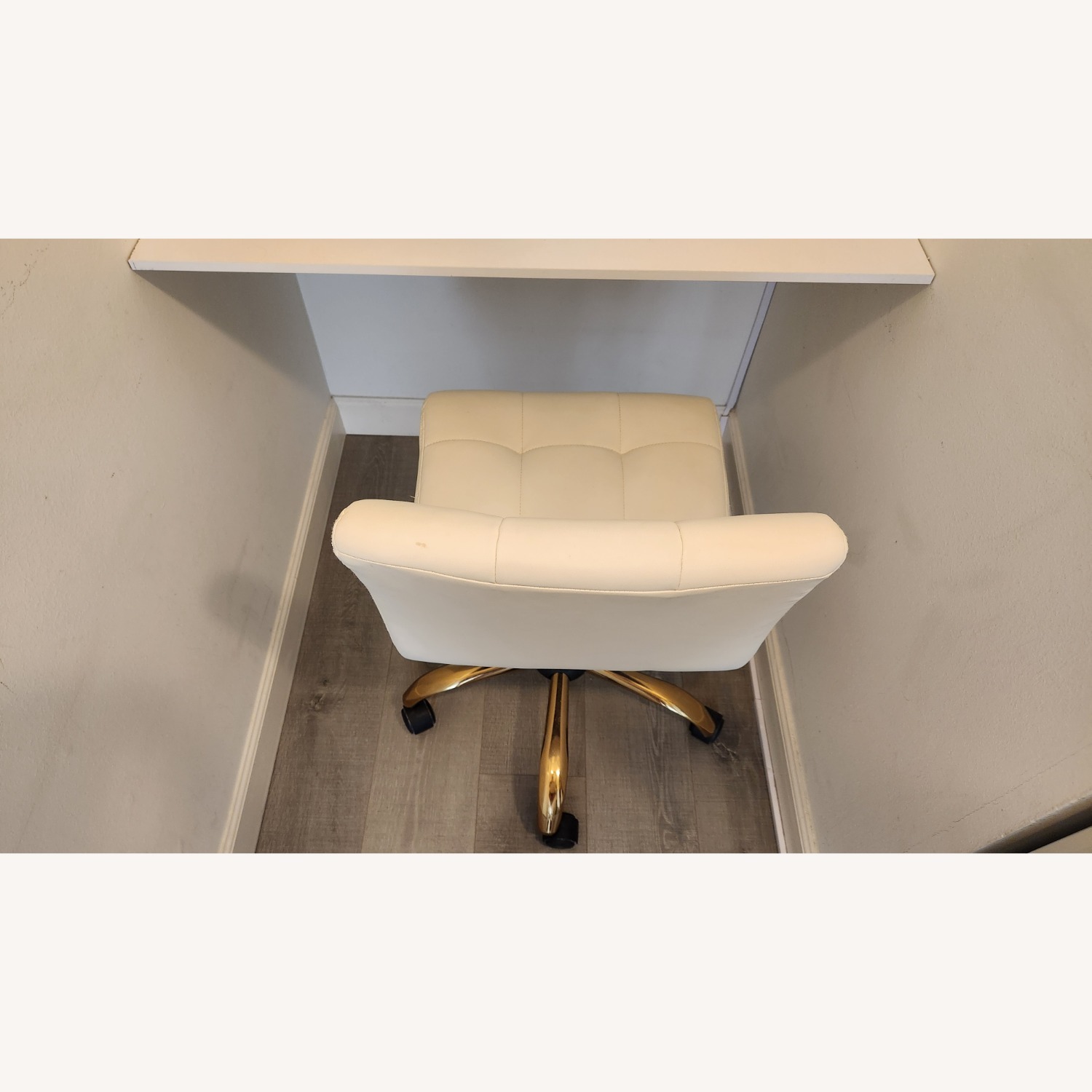 White Faux Leather Office Chair - image-5