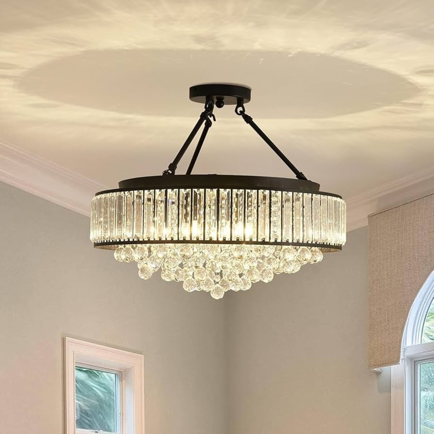 Amazon Glass 6-Light Crystal Chandelier - image-4