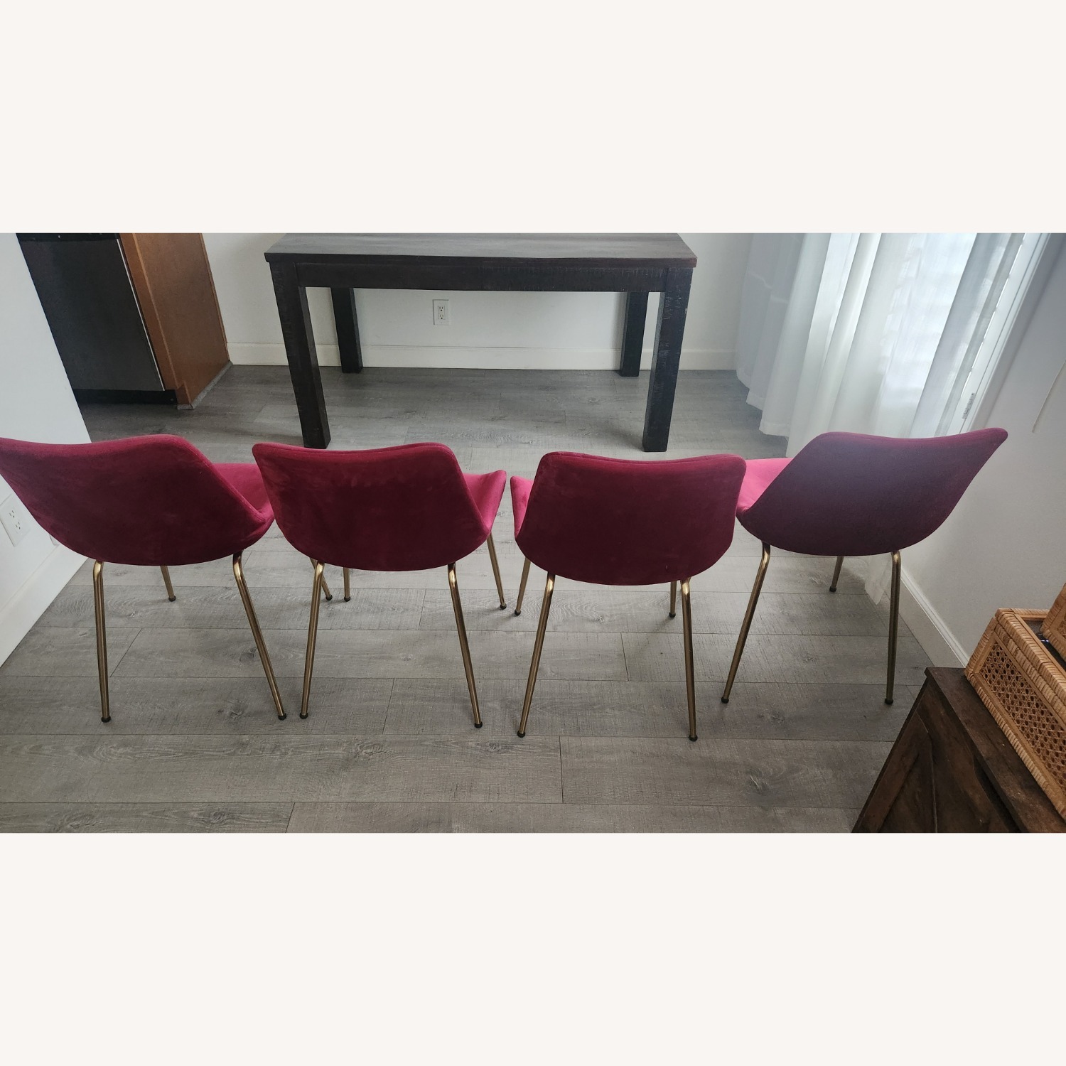 Red Velvet Dining Chairs - image-3