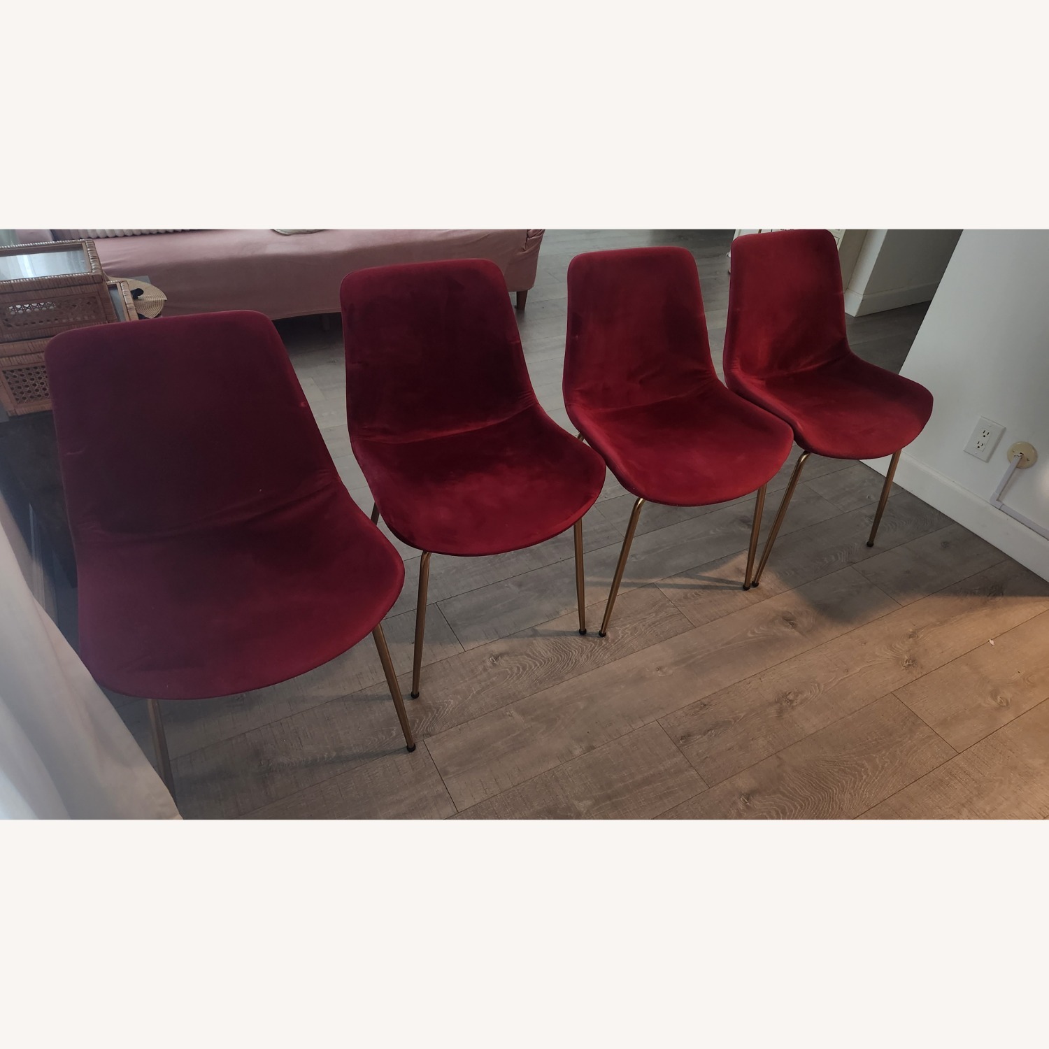 Red Velvet Dining Chairs - image-1