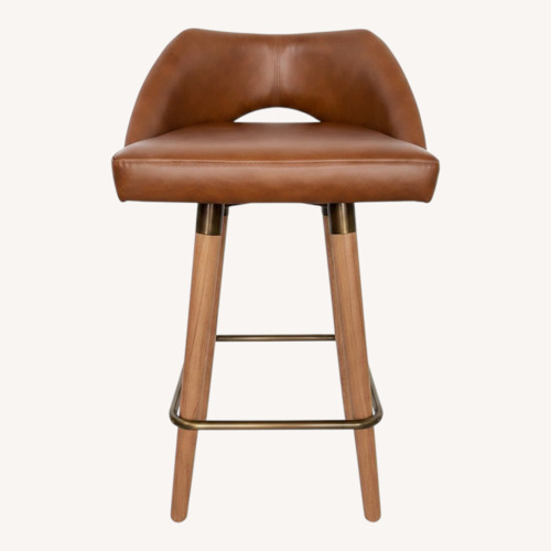 Used Egg Designs Savannah Steel + Leather Barstools for sale on AptDeco