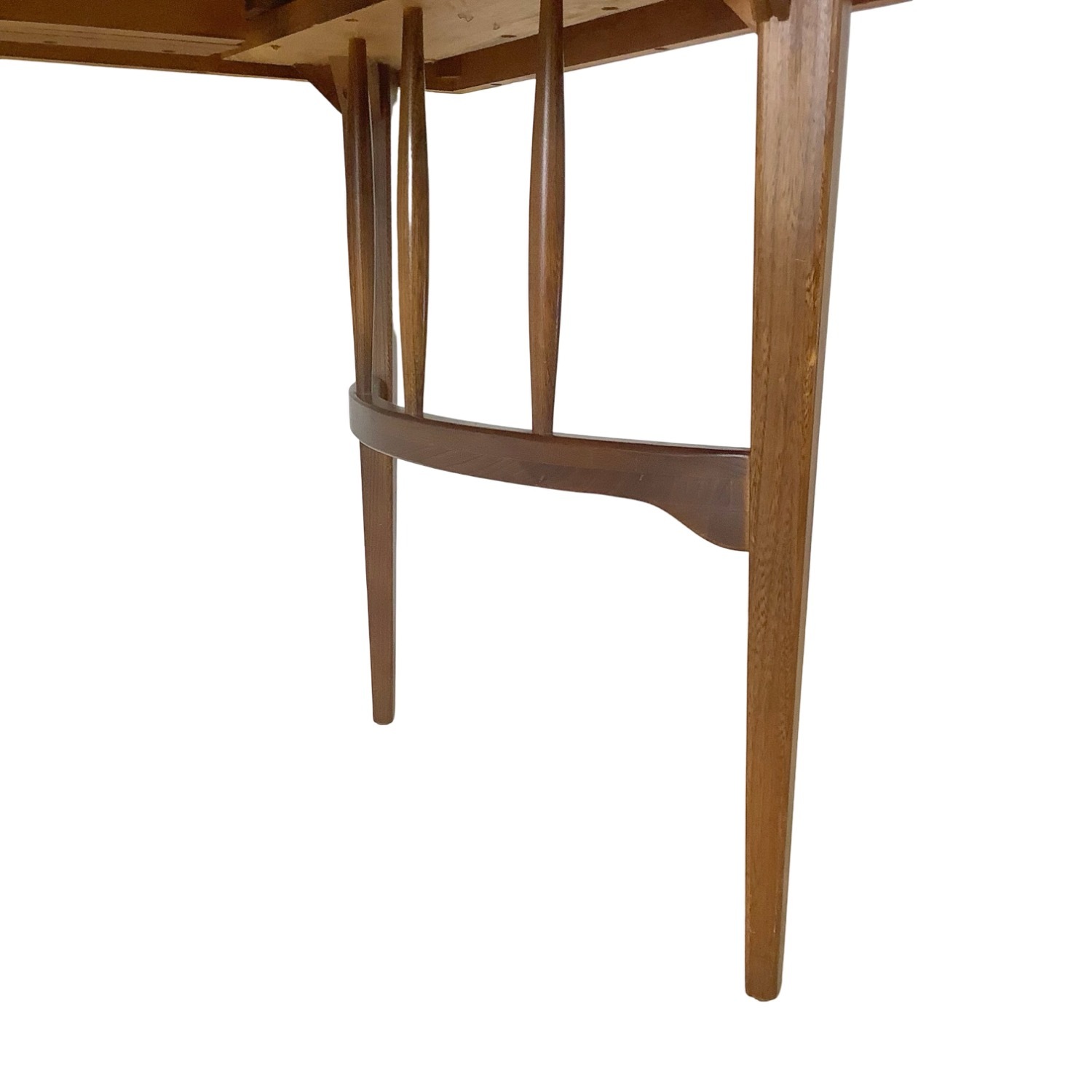 Vintage Walnut Spindle Base Extension Dining Table - image-11