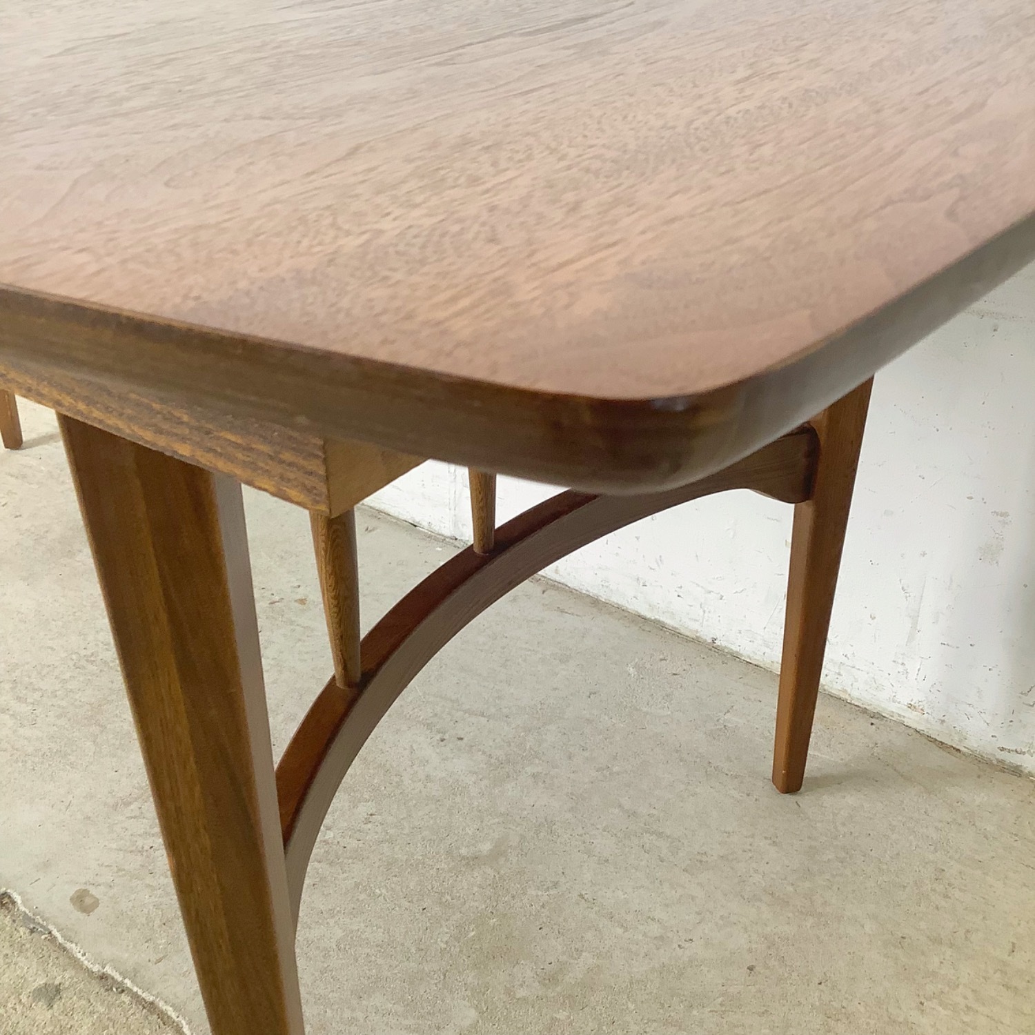Vintage Walnut Spindle Base Extension Dining Table - image-29