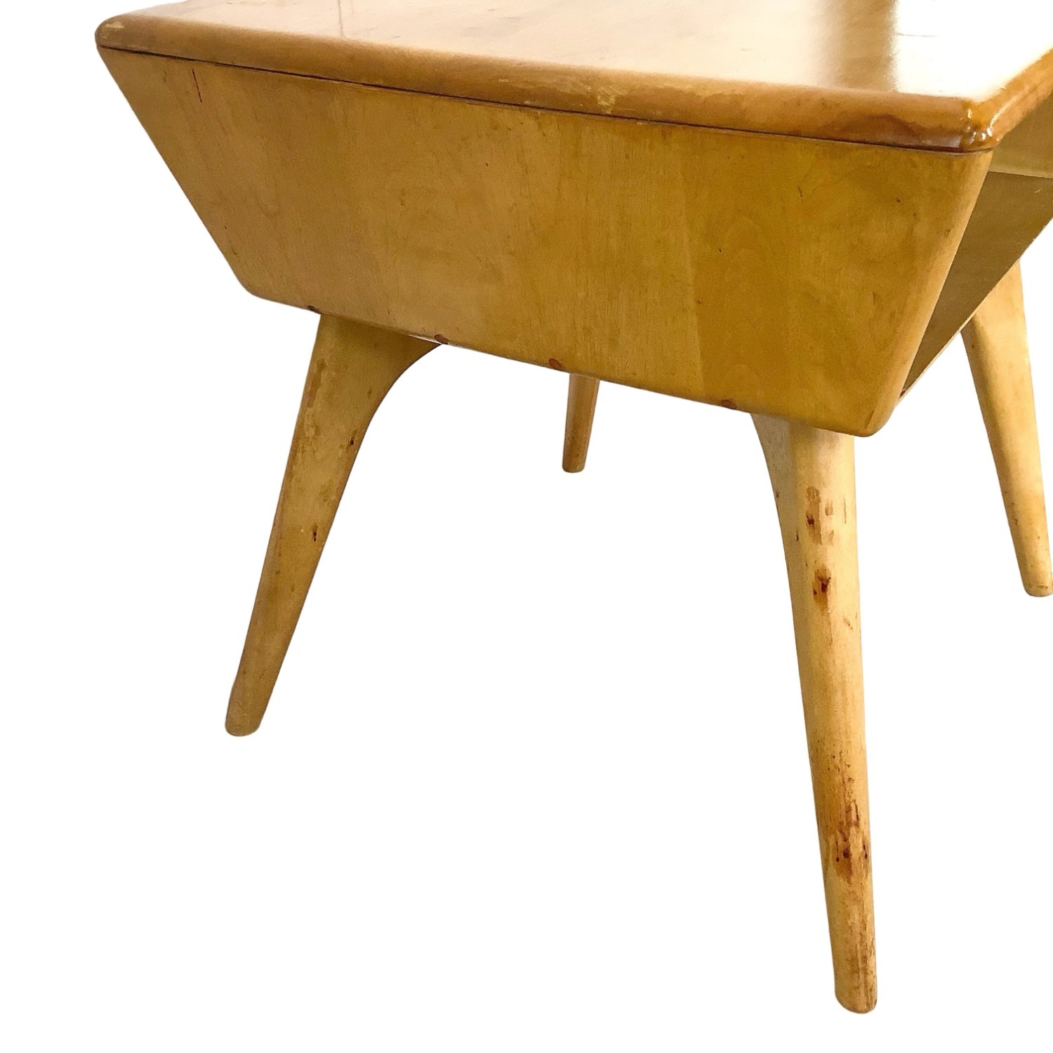 Vintage Heywood-Wakefield Birch End Table - Wheat - image-12