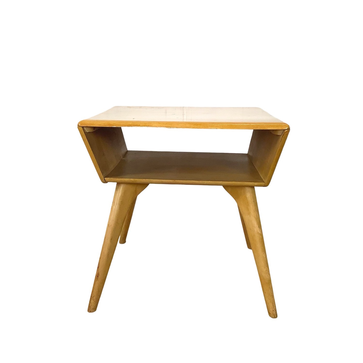 Vintage Heywood-Wakefield Birch End Table - Wheat - image-4