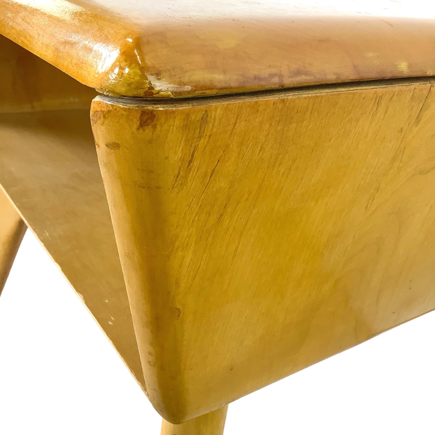 Vintage Heywood-Wakefield Birch End Table - Wheat - image-6