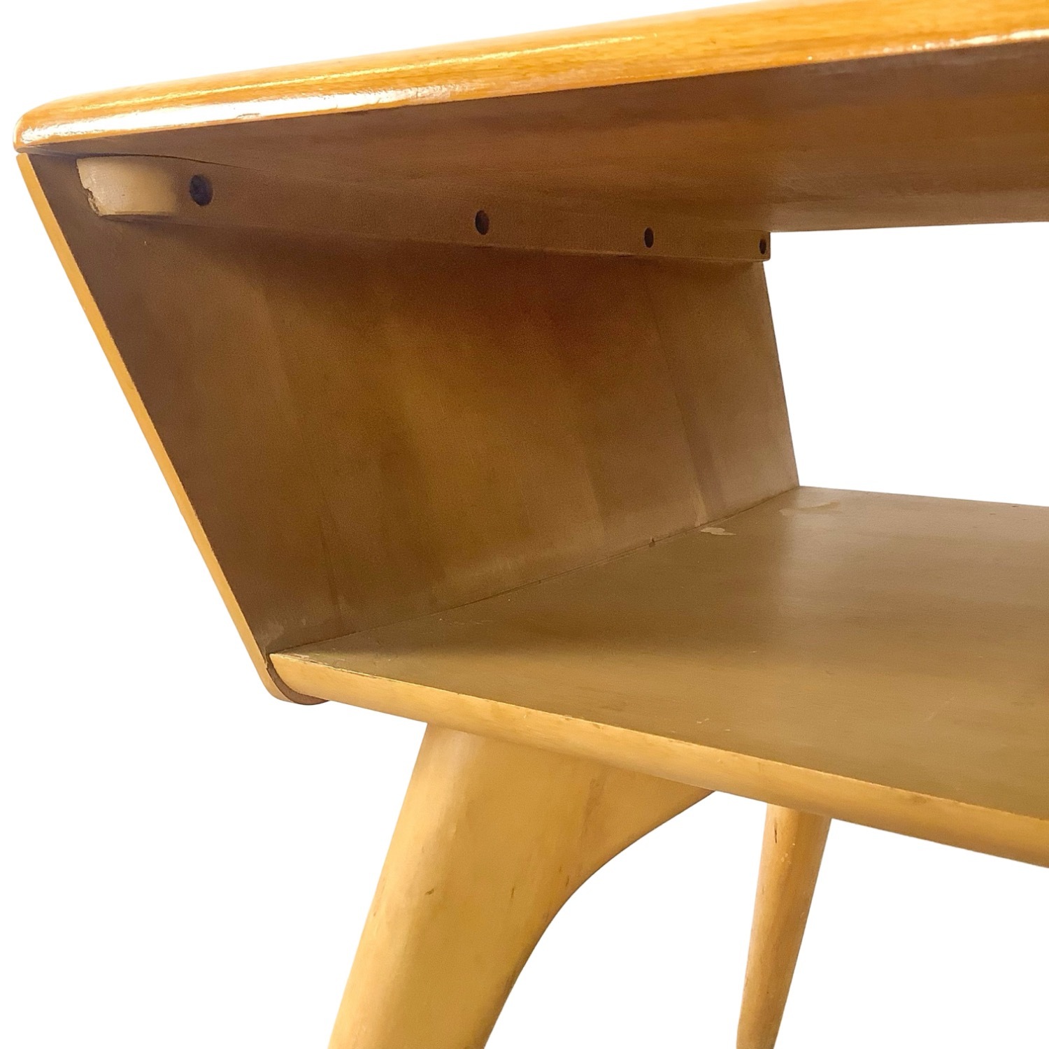 Vintage Heywood-Wakefield Birch End Table - Wheat - image-8