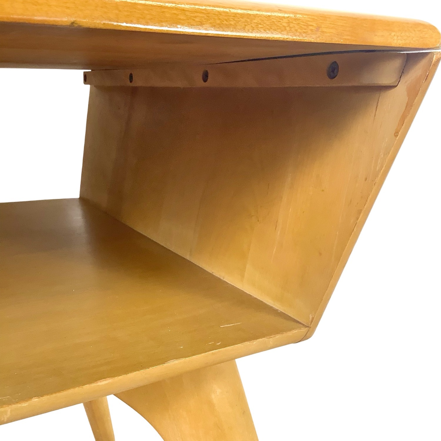 Vintage Heywood-Wakefield Birch End Table - Wheat - image-11