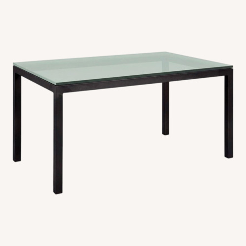 Used Room & Board Parsons Transparent Dining Table for sale on AptDeco