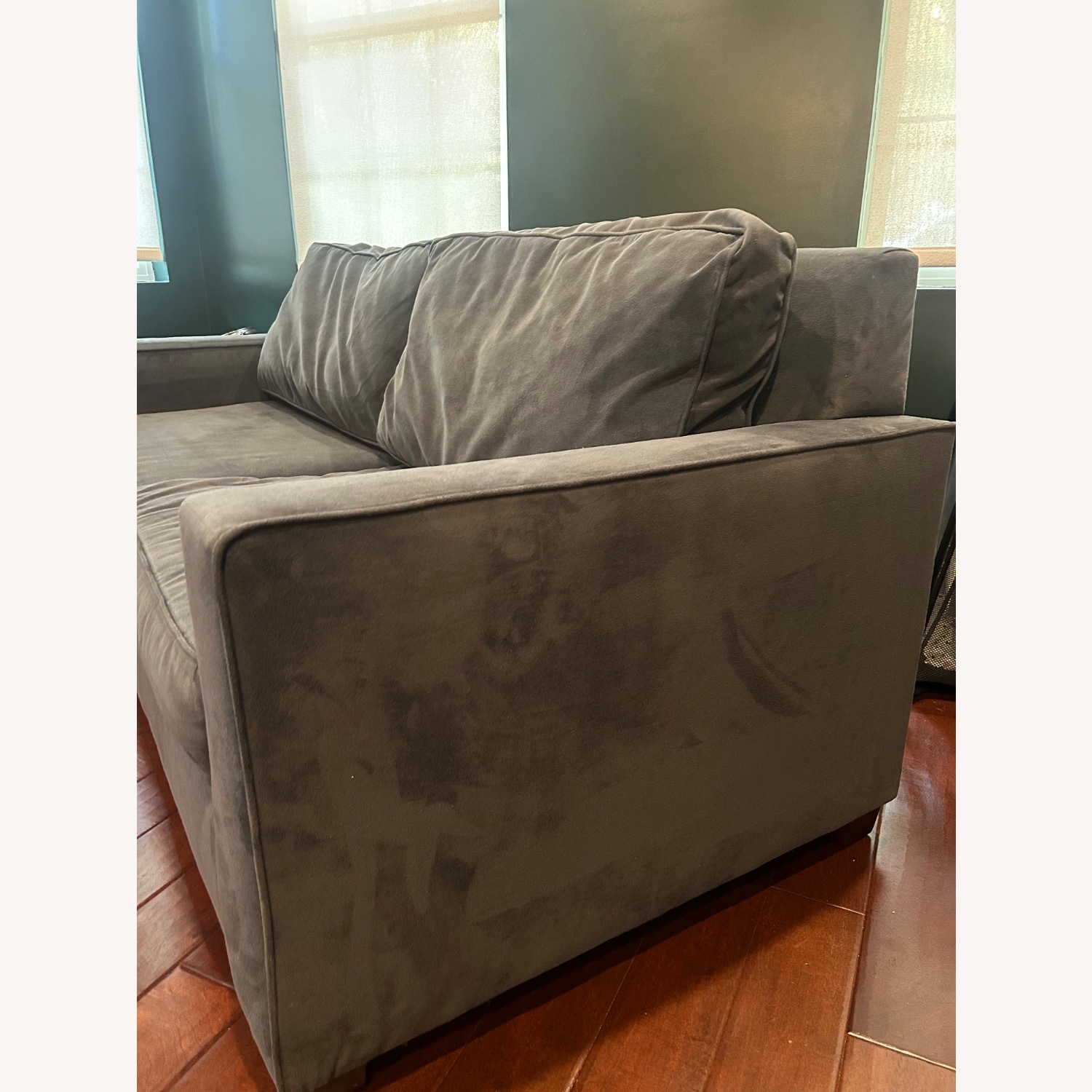 West Elm Dark Gray Velvet Sleeper Sofa - image-3