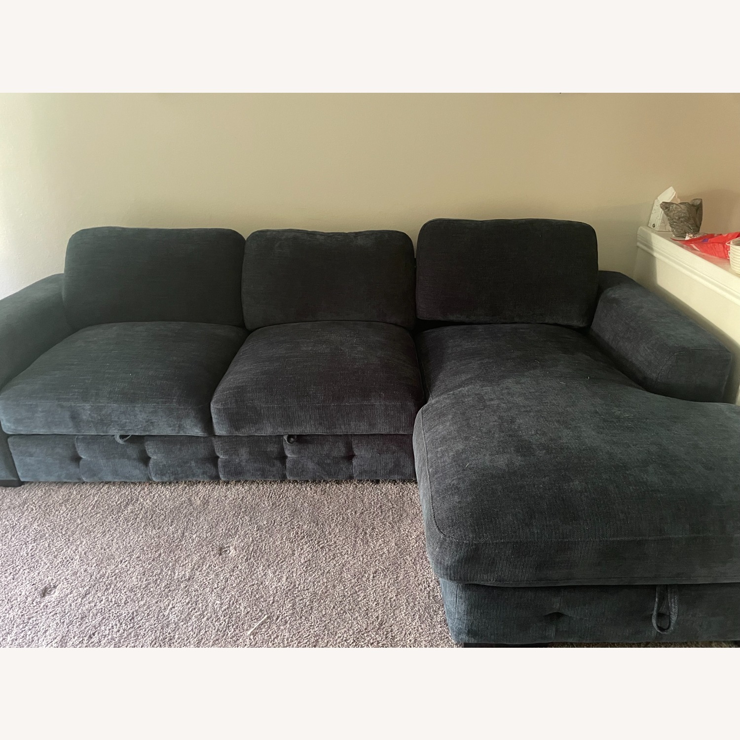 Bob's Discount Furniture Blue Sleeper Sofa - image-2