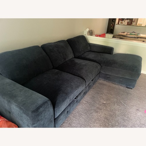 Used Bob's Discount Furniture Blue Sleeper Sofa for sale on AptDeco