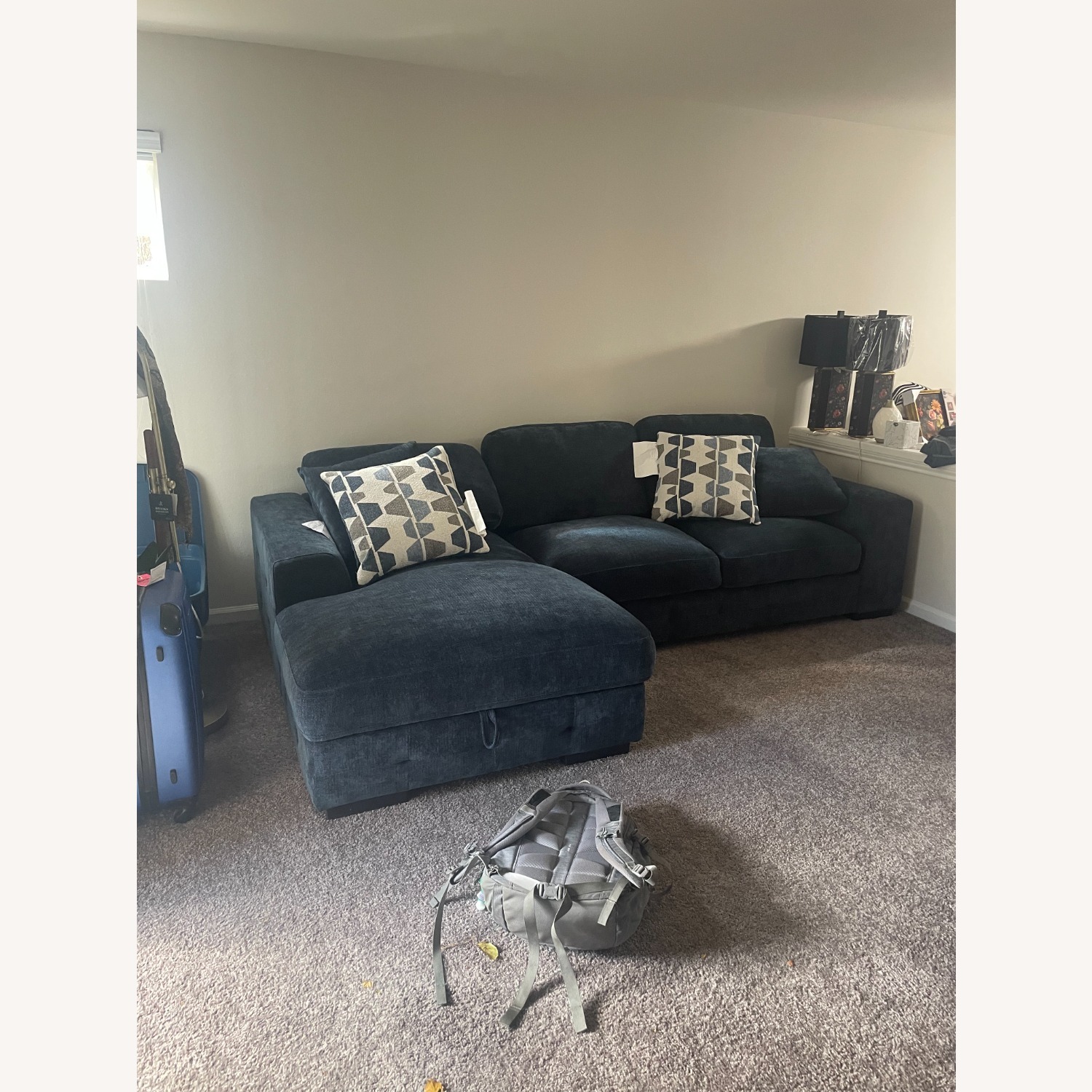 Bob's Discount Furniture Blue Sleeper Sofa - image-3