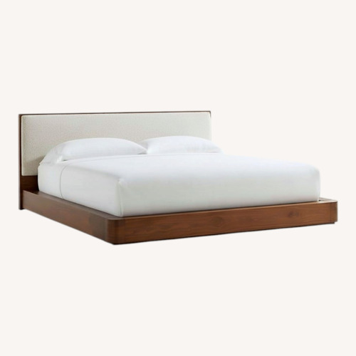 Used Crate & Barrel Milano Walnut Wood King Bed for sale on AptDeco