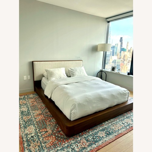 Used Crate & Barrel Milano Walnut Wood Queen Bed for sale on AptDeco
