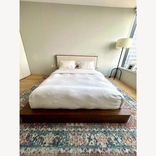 Used Crate & Barrel Milano Walnut Wood Queen Bed for sale on AptDeco