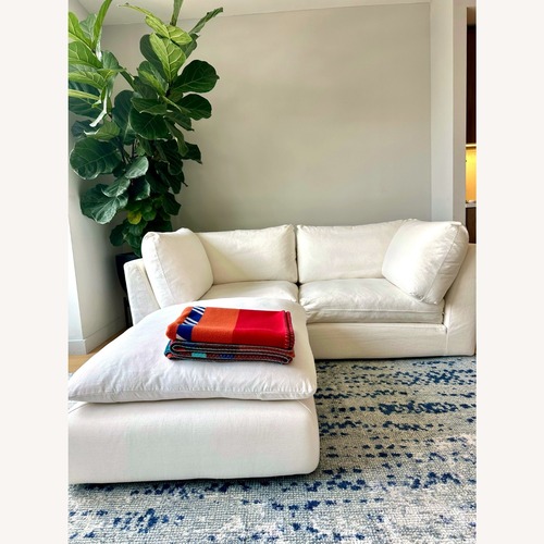 Used West Elm Hampton White 3-Piece Ottoman Sectional for sale on AptDeco