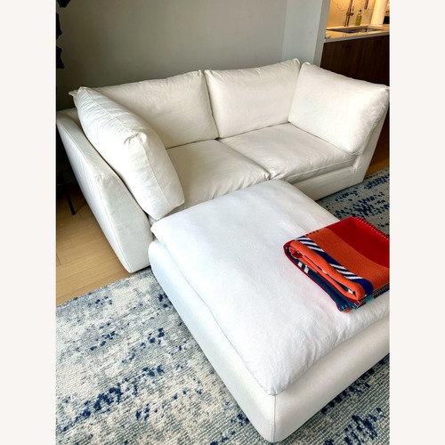 Used West Elm Hampton White 3-Piece Ottoman Sectional for sale on AptDeco
