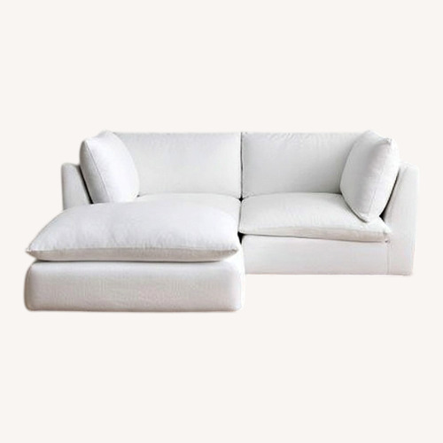 Used West Elm Hampton White 3-Piece Ottoman Sectional for sale on AptDeco