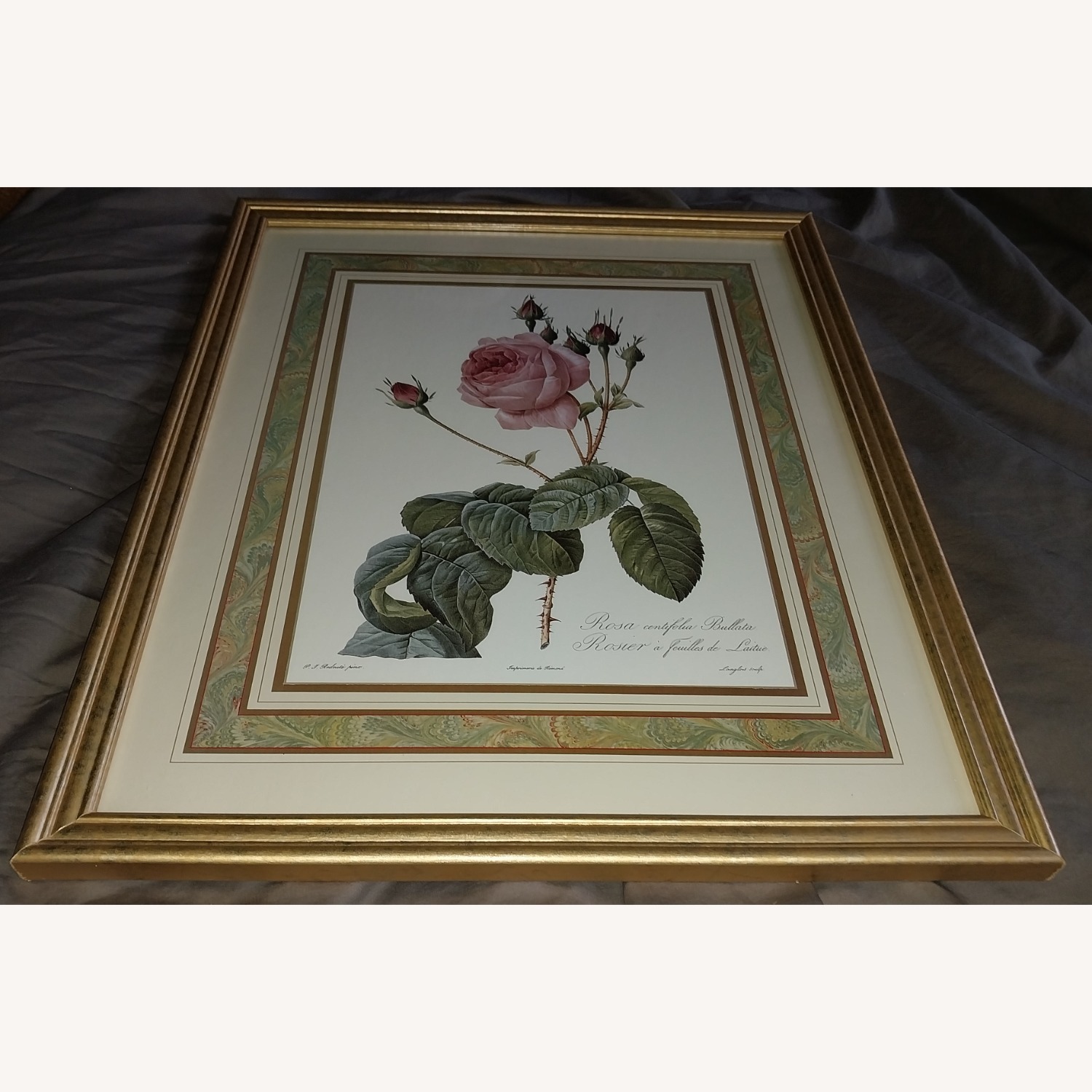 PJ Redoute Gold Framed Print Flower - image-3
