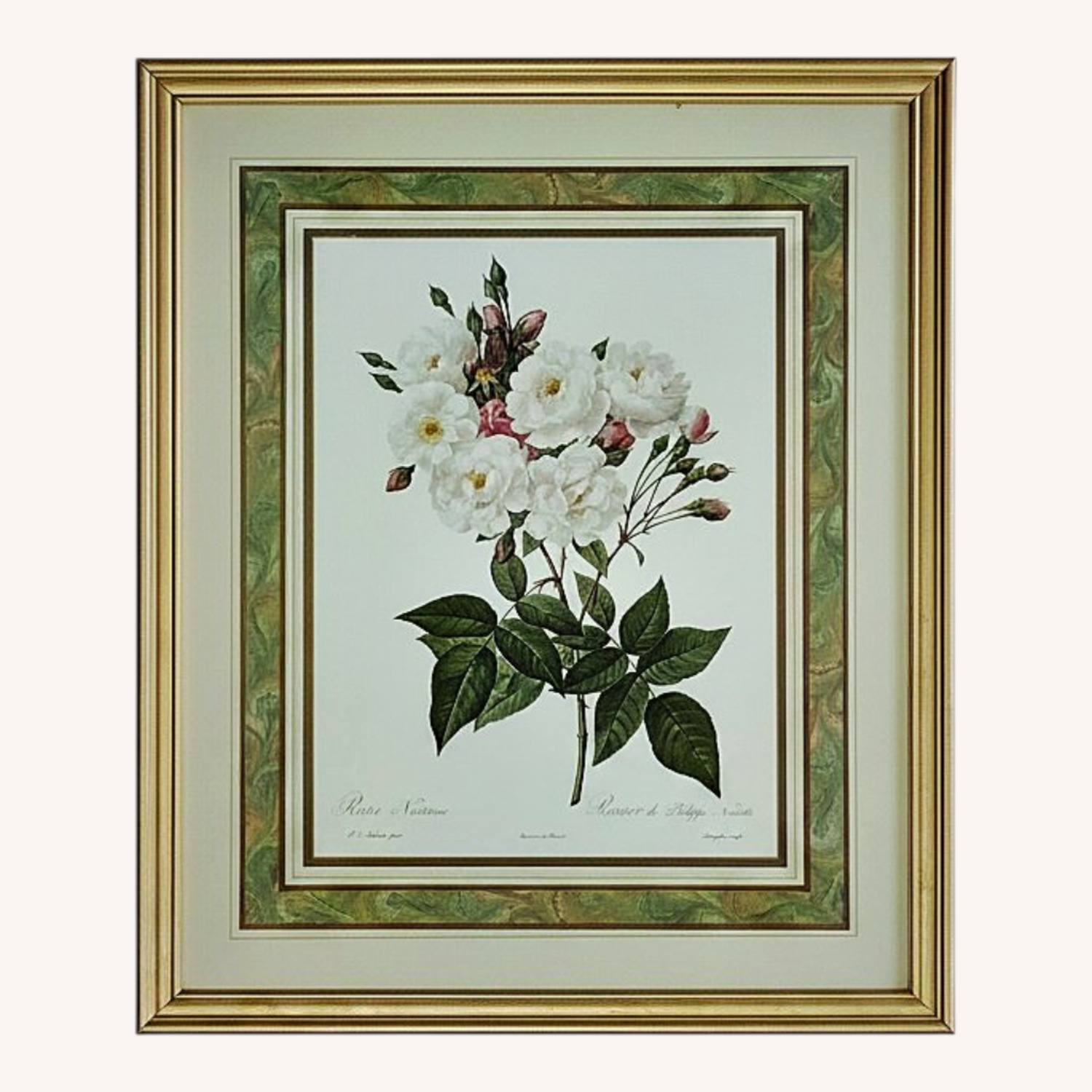 PJ Redoute Gold Frame Art Floral - image-0