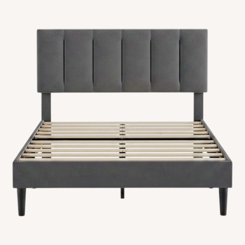Used Amazon Vecelo Light Gray Queen Bed  for sale on AptDeco