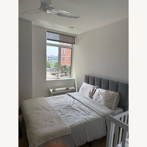 Used Amazon Vecelo Light Gray Queen Bed  for sale on AptDeco
