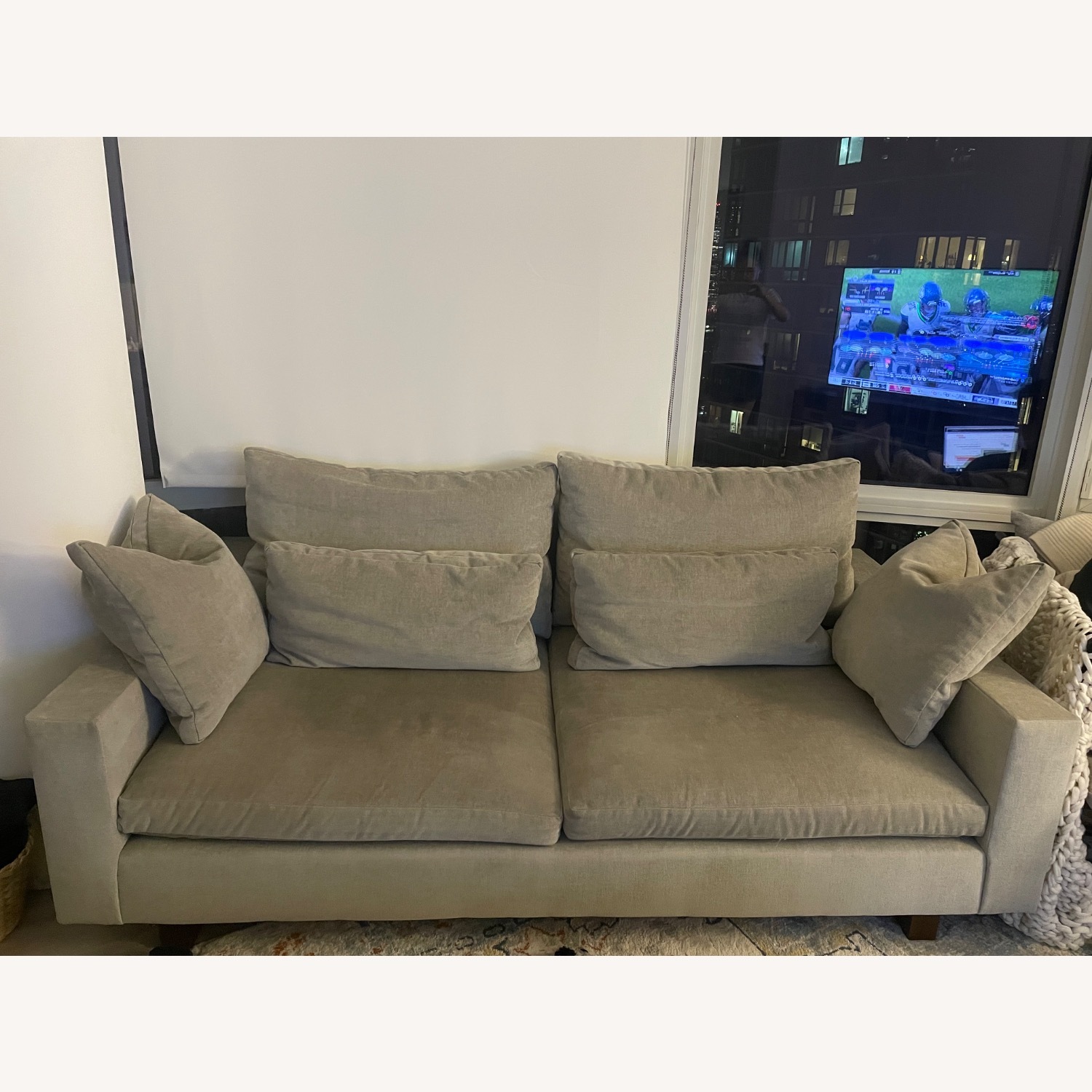 West Elm Velvet Dune Harmony Sofa - image-1