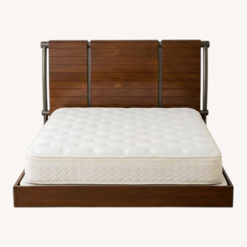 Used Queen Size Wood and Metal Sleigh Bed Frame for sale on AptDeco