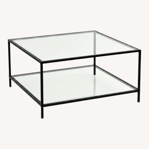 Used Joss & Main Corderia Transparent Glass Coffee Table for sale on AptDeco