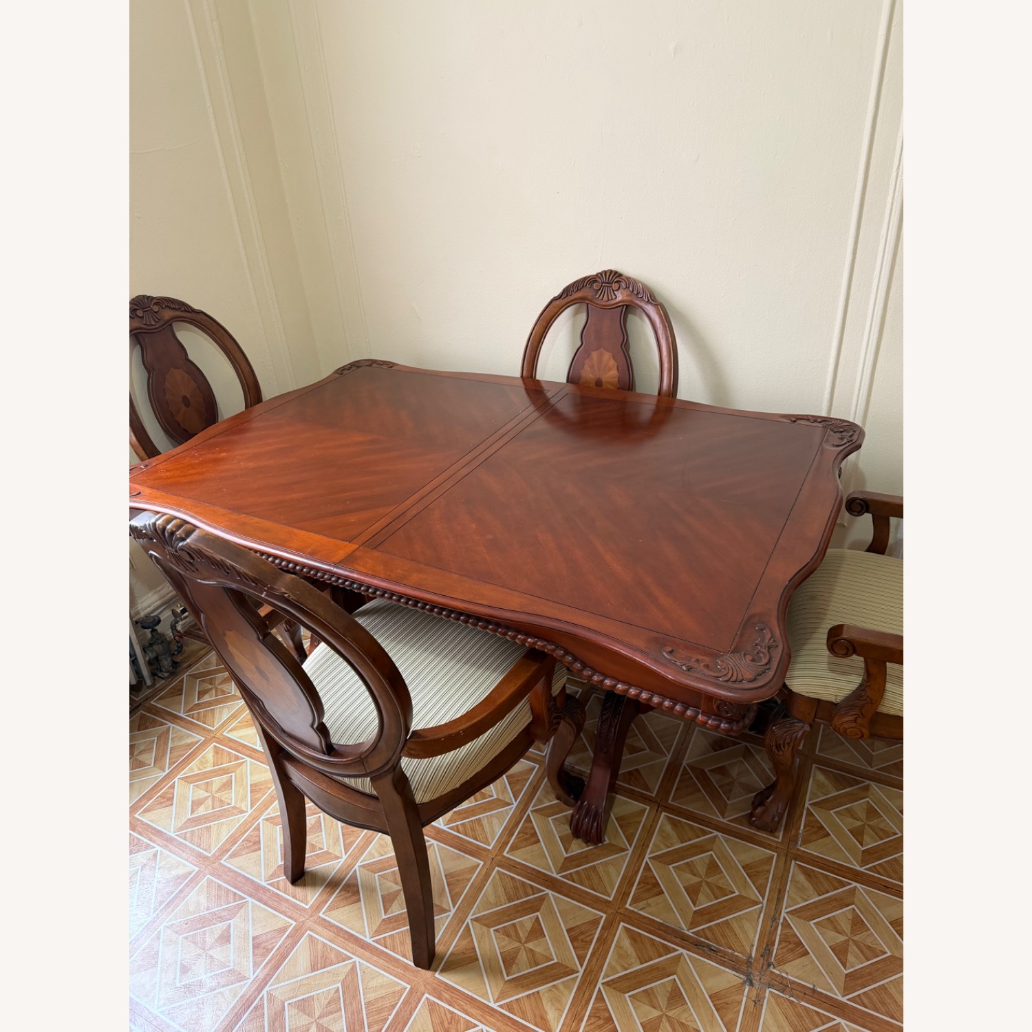 Wood Dining Table with 4 Chairs - image-5