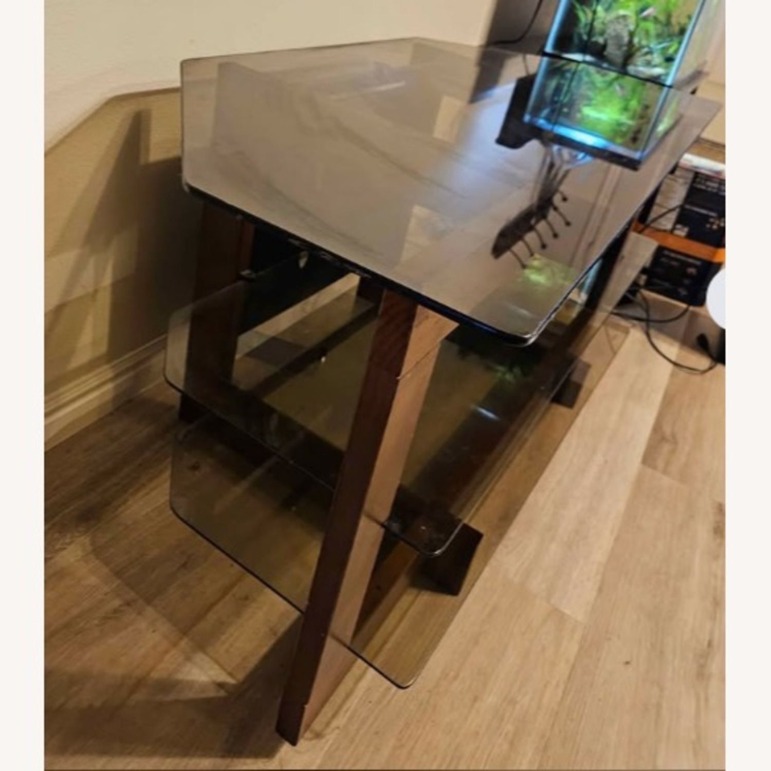 Glass and Wood TV Stand - image-3