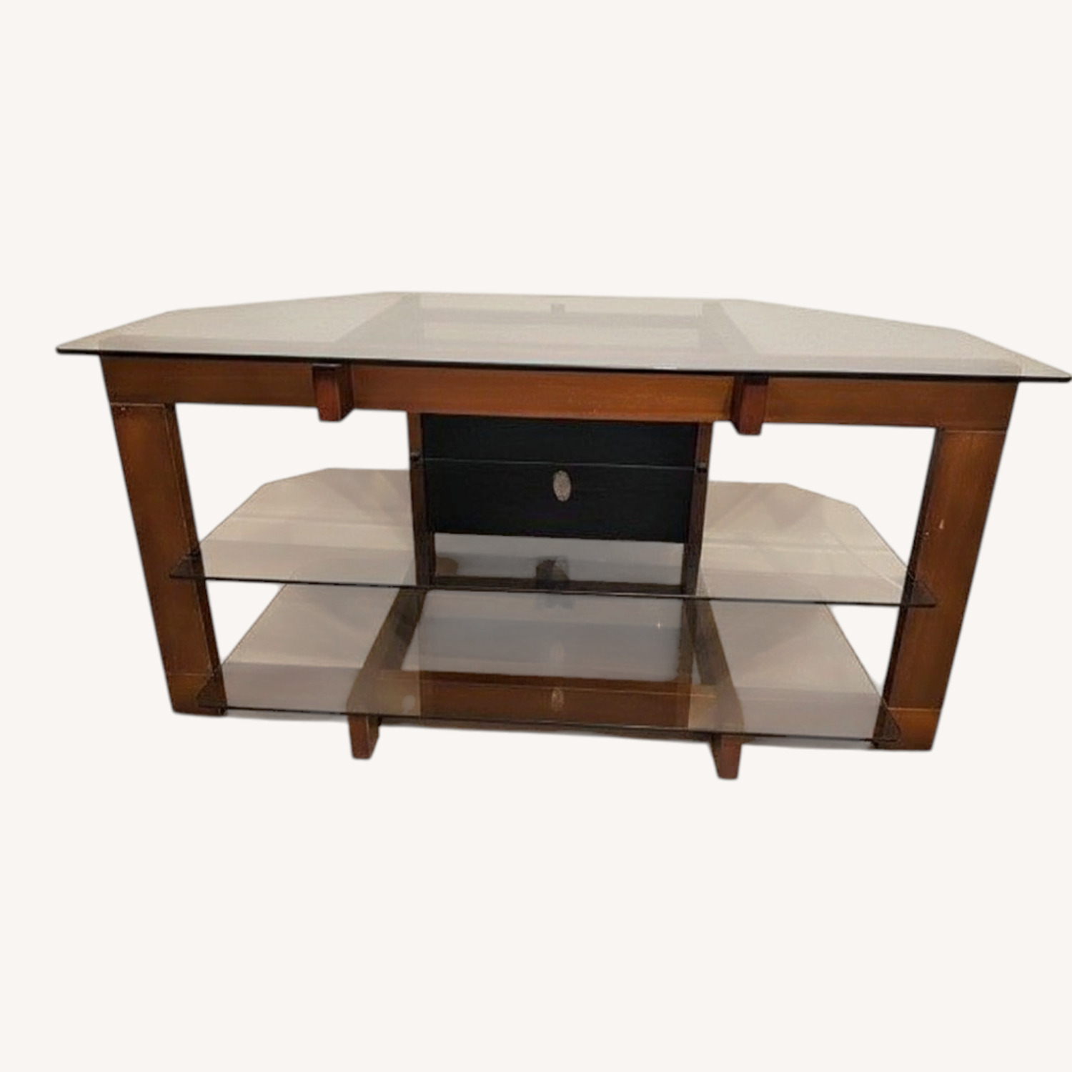Glass and Wood TV Stand - image-0