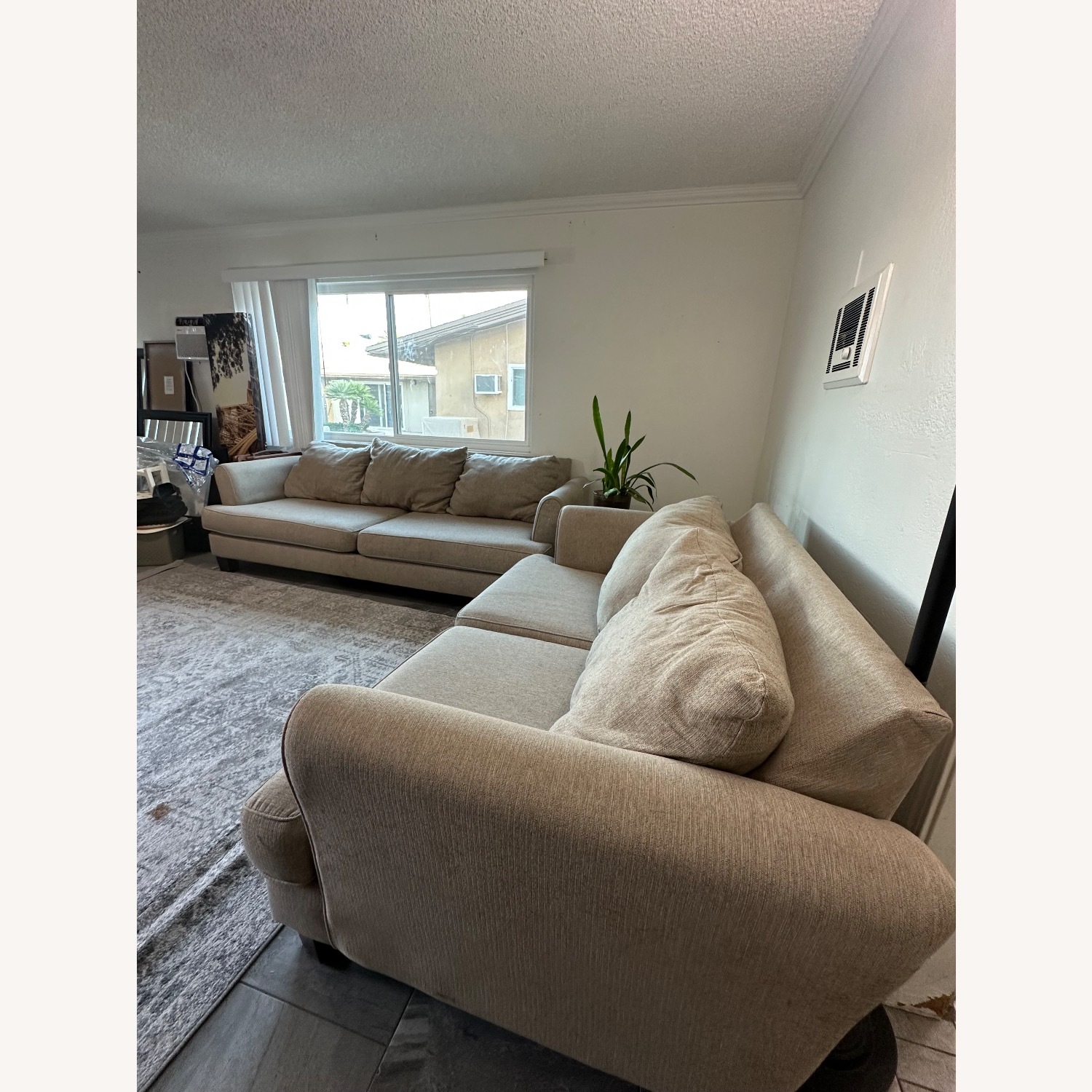 Natural Fabric Loveseat - image-2