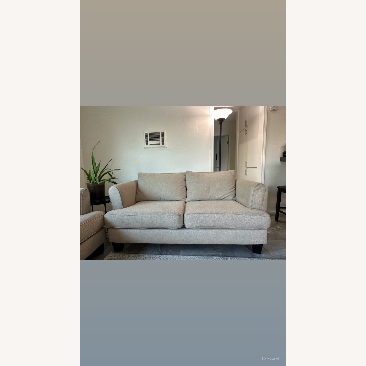 Natural Fabric Loveseat - image-3