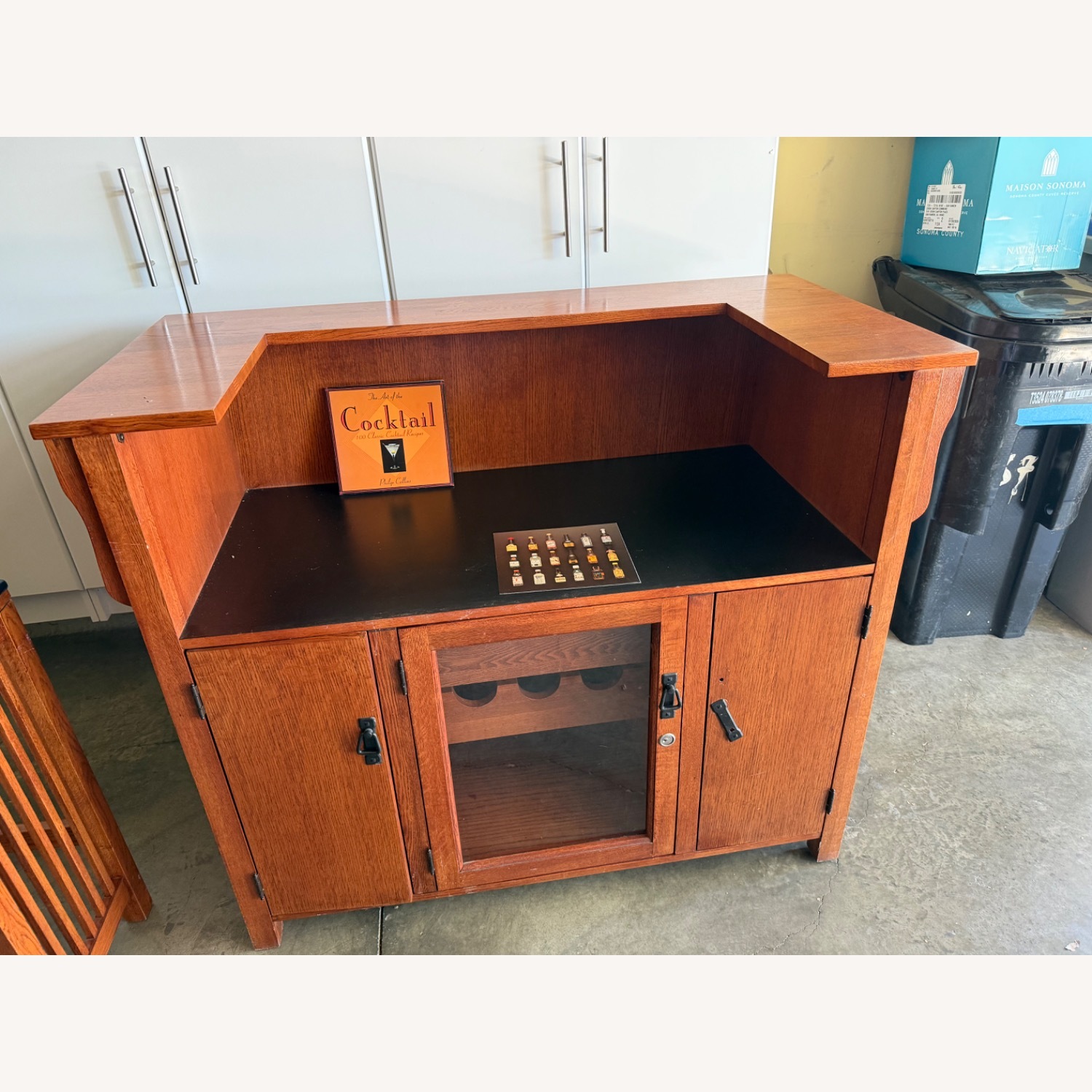 Bar with Stool n Wine Rack - image-1