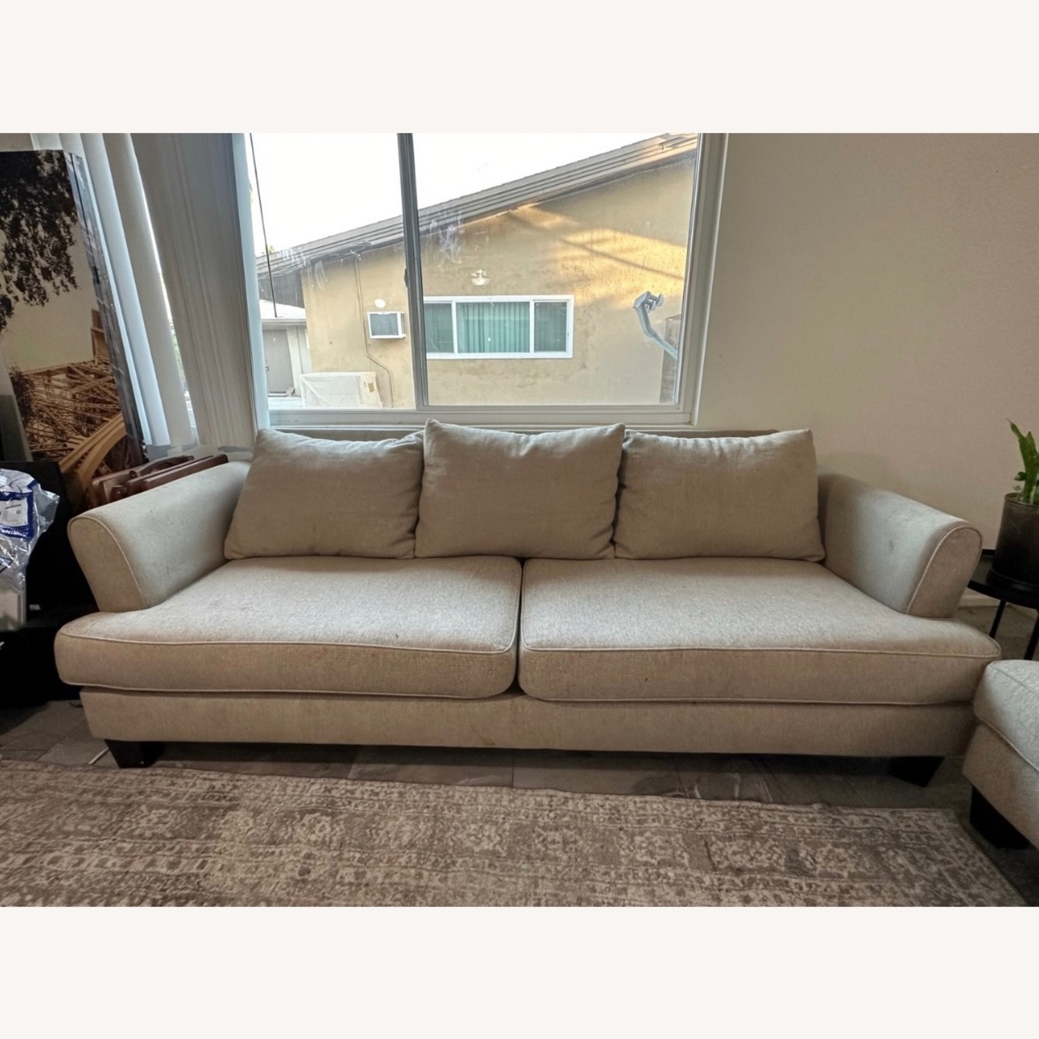 Natural Fabric 3+ Seater Sofa - image-1