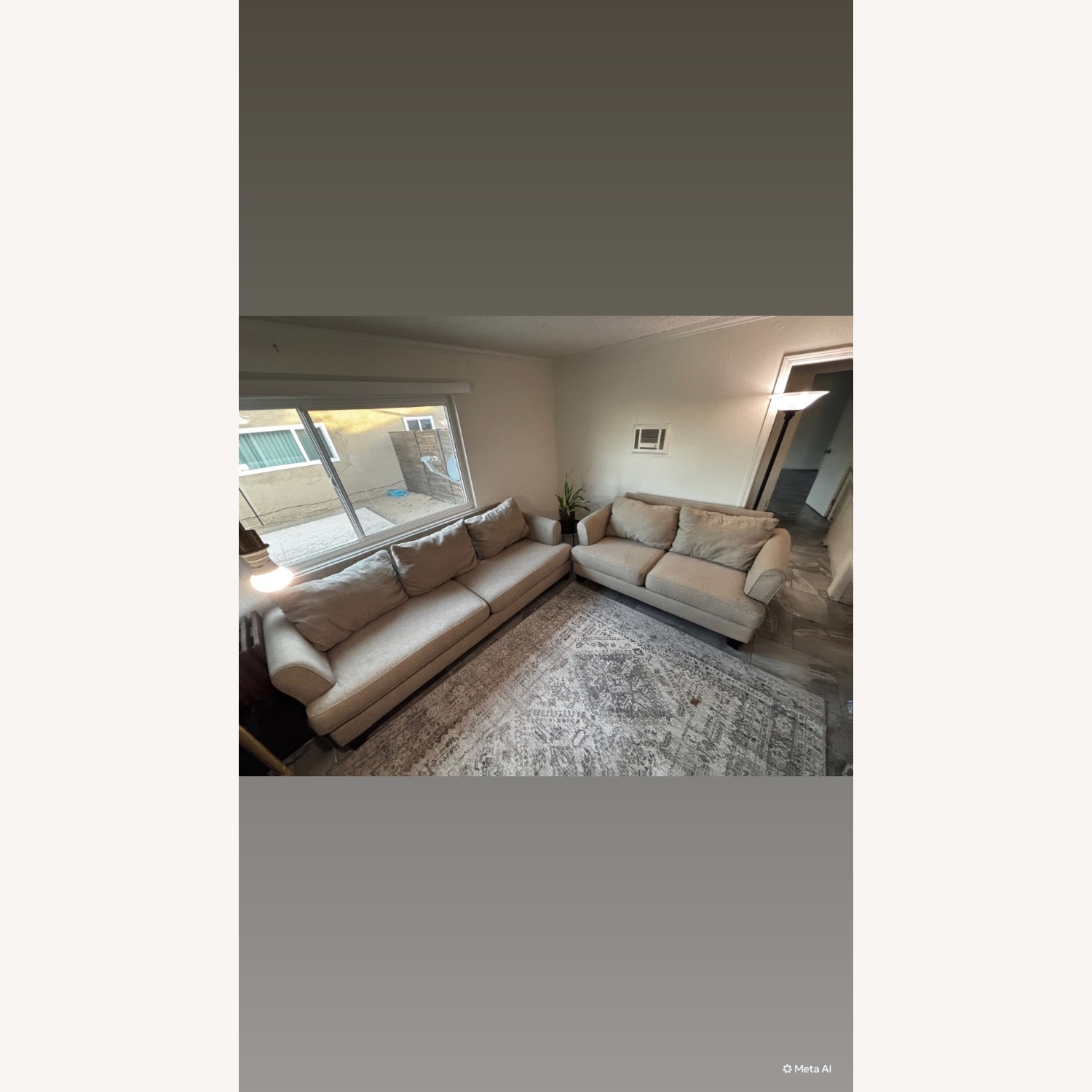 Natural Fabric 3+ Seater Sofa - image-2