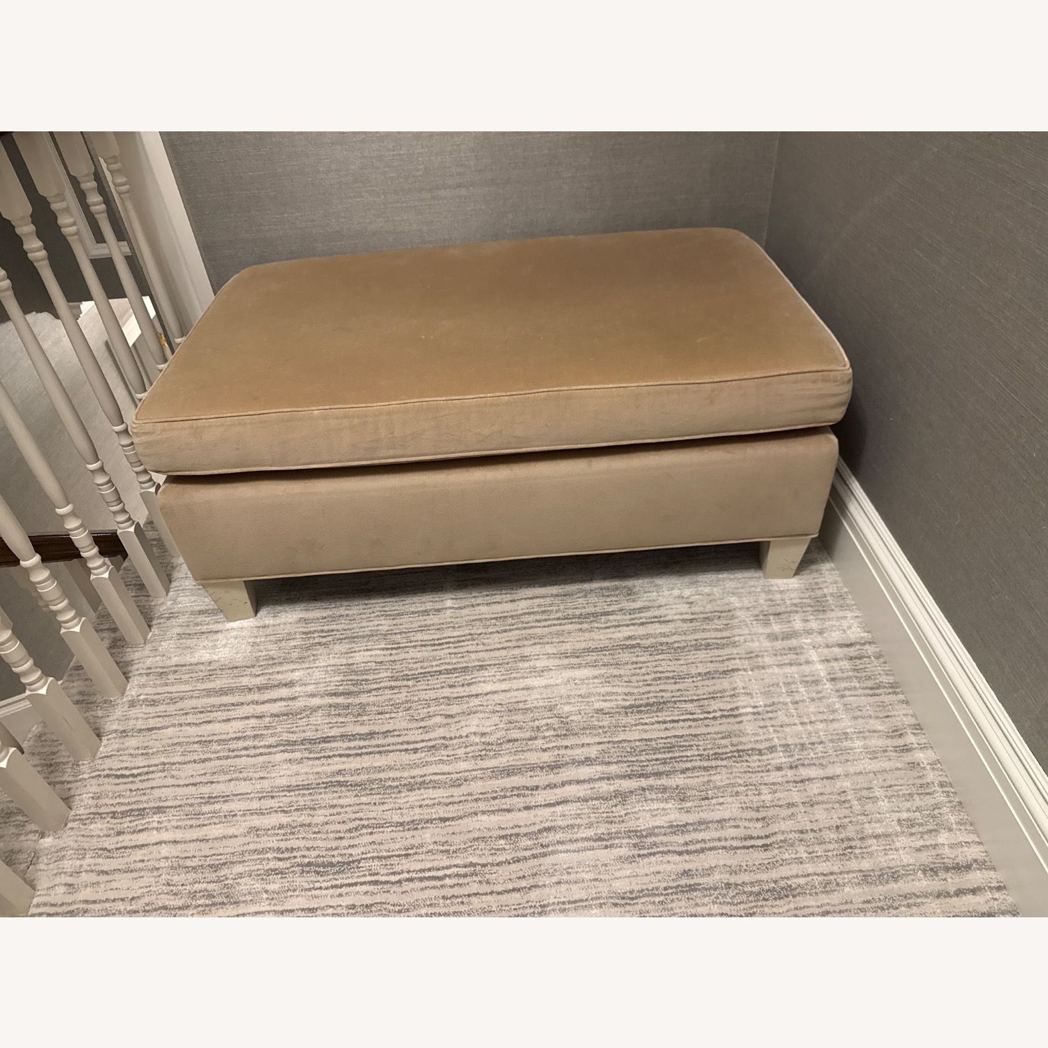 Kravet Natural Fabric Ottoman - image-2