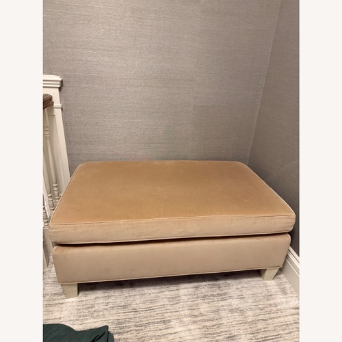 Used Kravet Natural Fabric Ottoman for sale on AptDeco