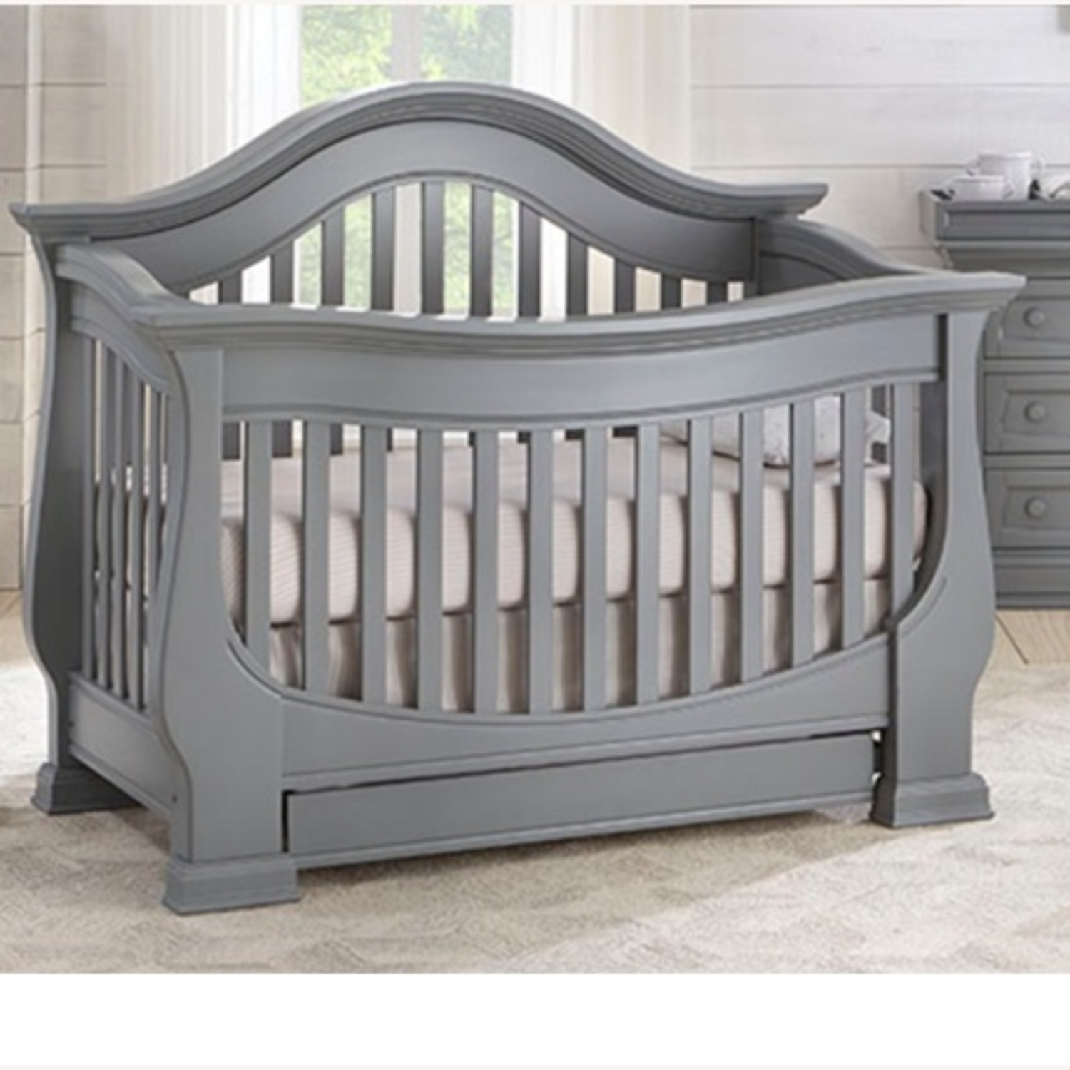 Baby Appleseed Davenport Light Gray Wood Crib - image-4