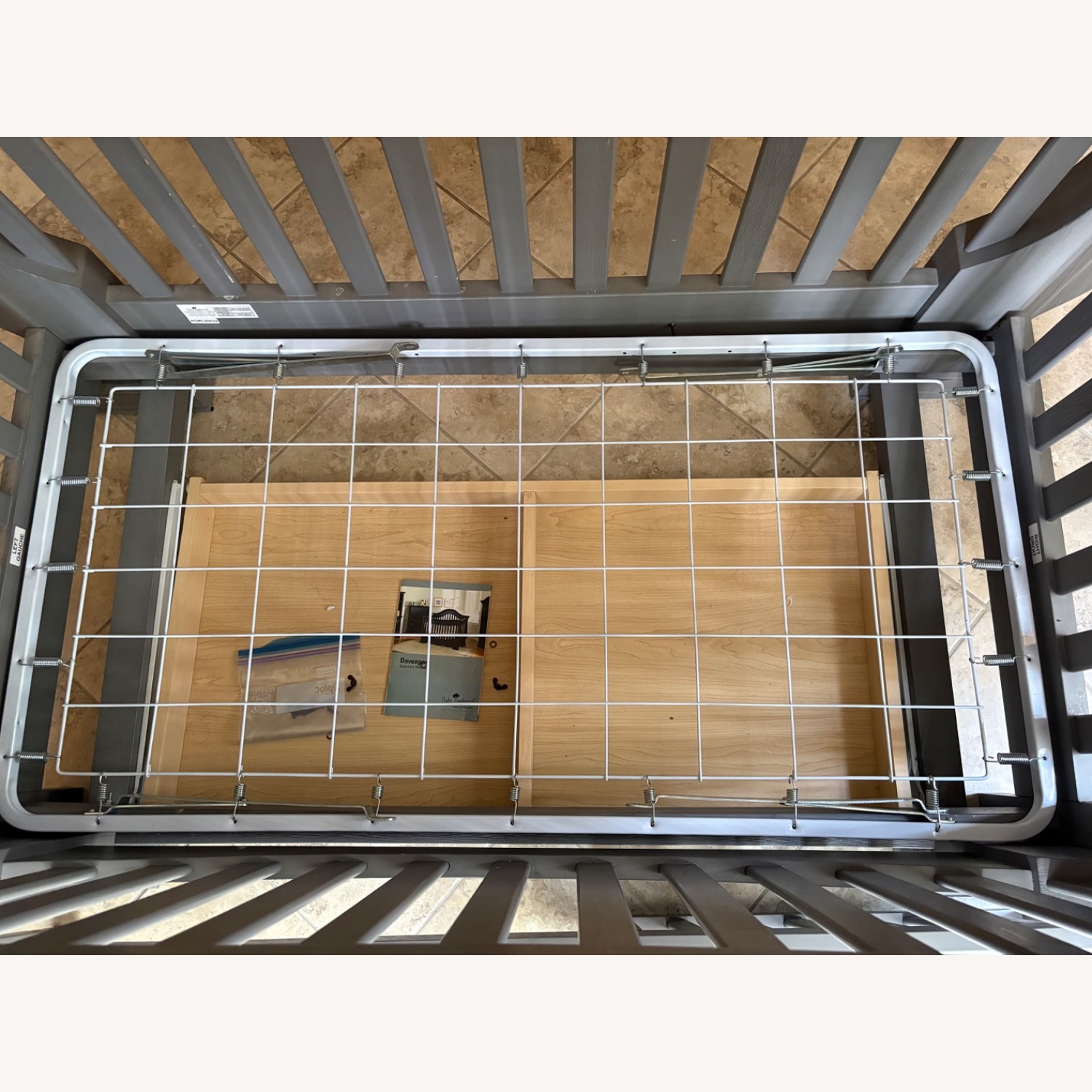 Baby Appleseed Davenport Light Gray Wood Crib - image-2