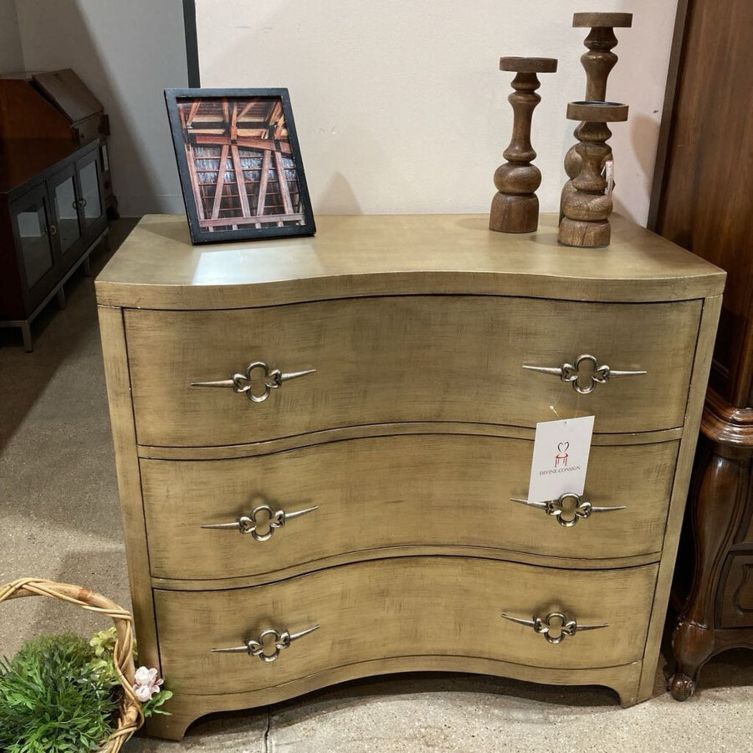 Sanctuary Gold Leaf 3-Drawer Dresser - image-3